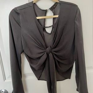 Planet blue knot top